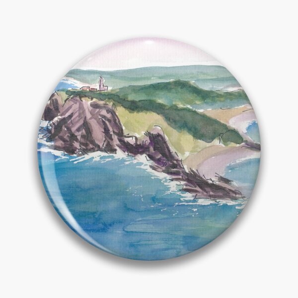 Item preview, Byron Bay Lighthouse Overlooking Cliffs and Ocean Waves designed and sold by artshop77.