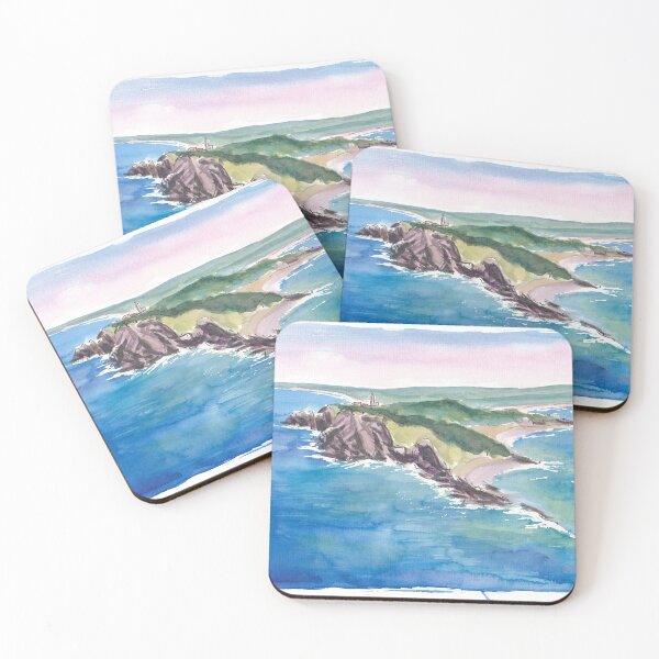 Item preview, Byron Bay Lighthouse Overlooking Cliffs and Ocean Waves designed and sold by artshop77.