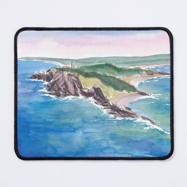 Item preview, Byron Bay Lighthouse Overlooking Cliffs and Ocean Waves designed and sold by artshop77.