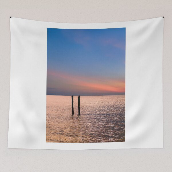Item preview, Birds on Pilings Against Sunset designed and sold by dbvirago.