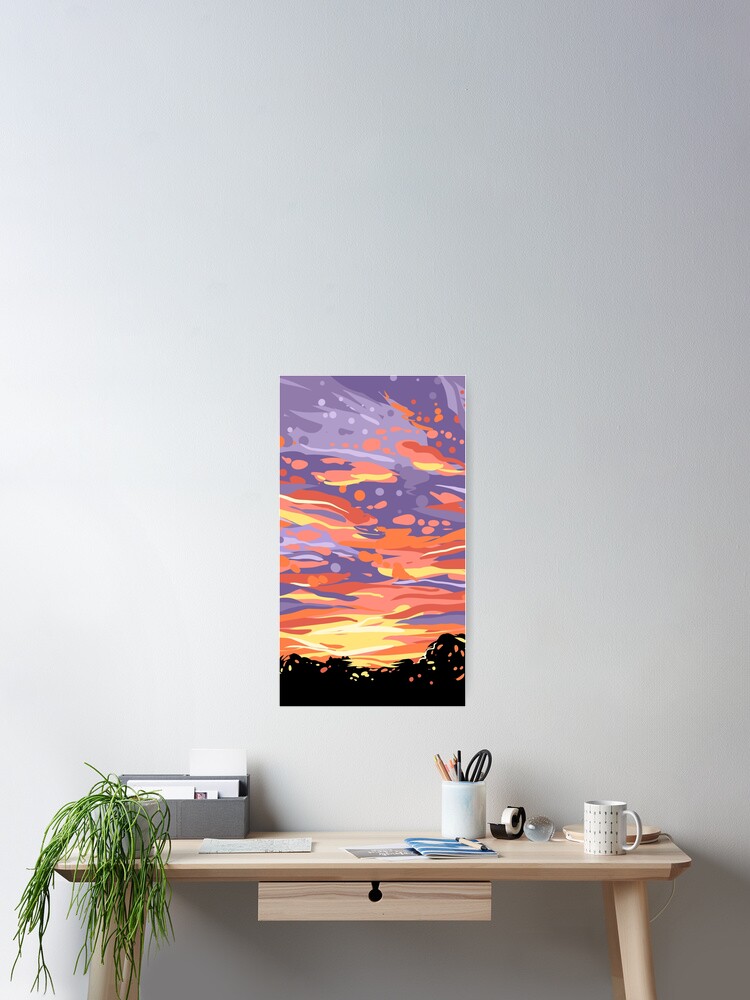 Thumbnail 2 of 3, Poster, sunset designed and sold by greendaykitty13.