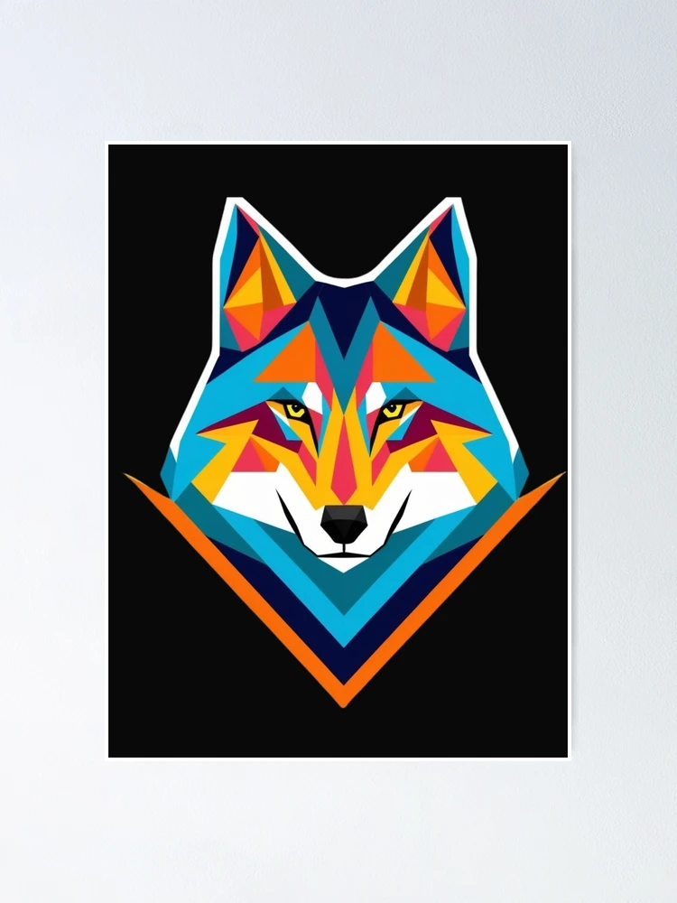Thumbnail 1 of 3, Poster, Geometric wolf designed and sold by likeforcode.