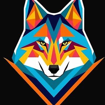 Artwork thumbnail, Geometric wolf by likeforcode