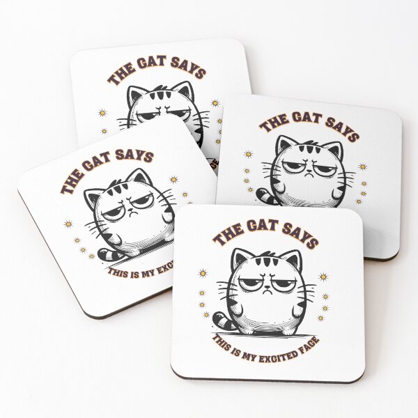 Item preview, Cat says with a Blank Stare – "This is My Excited Face" designed and sold by MTeesGA.