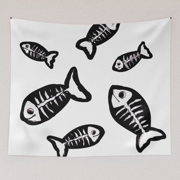 Item preview, Skeleton Fish Outline designed and sold by LillustrationsUK.