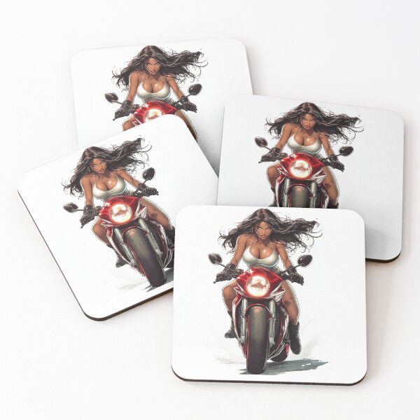 Item preview, woman riding a motorcycle designed and sold by javierparra.