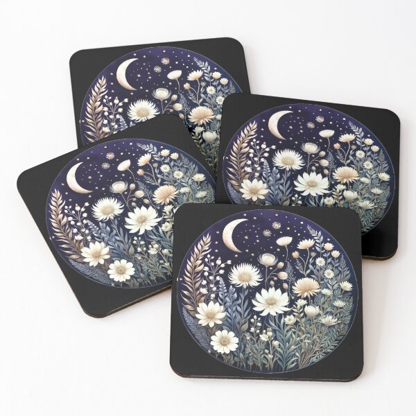 Item preview, Floral cottagecore Aesthetic Chic Boho Moon Phases luna,Vintage Moon Flowers Astrology Celestial boho aesthetics and Moon Astrology Lovers designed and sold by Collagedream.