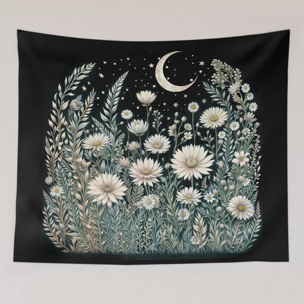 Item preview, Floral cottagecore Aesthetic Chic Boho Moon Phases luna,Vintage Moon Flowers Astrology Celestial boho aesthetics and Moon Astrology Lovers designed and sold by Collagedream.