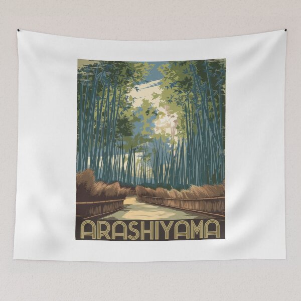 Item preview, Arashiyama Bamboo Forest - Retro Vintage Japan Travel Poster designed and sold by pod24.