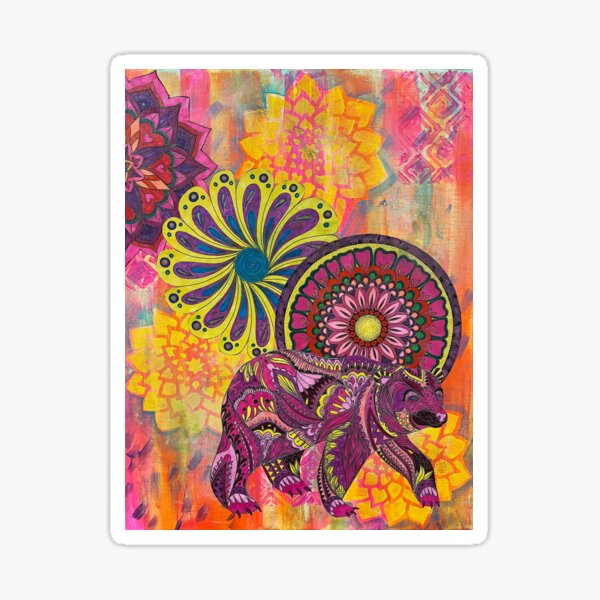 Item preview, Hippy Floral Bear designed and sold by WPPrints.