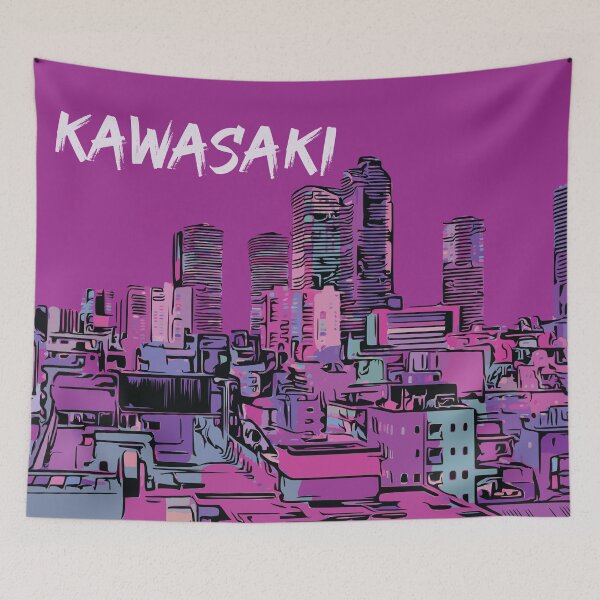Item preview, Kawasaki - Japanese City Pop Aesthetic designed and sold by Lakeric Cityscapes.