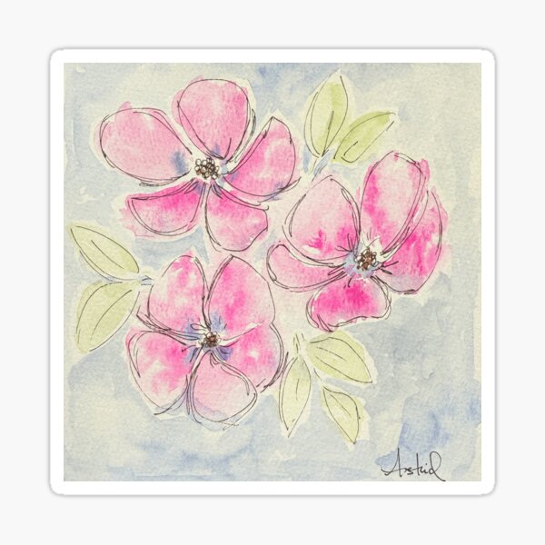 Vista previa del artículo con la obra «Número 3 floral ocupado rosa», diseñado y vendido por KawaiiVikingGrl.