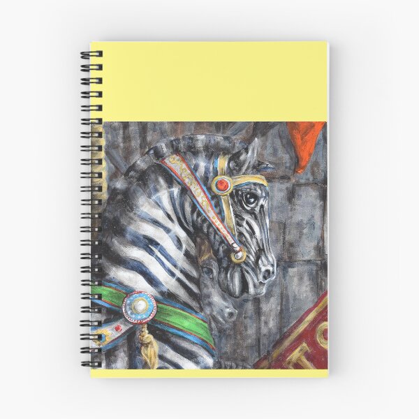 Item preview, Zebra Carousel Horse with Yellow Trim designed and sold by Grace Luttrell.