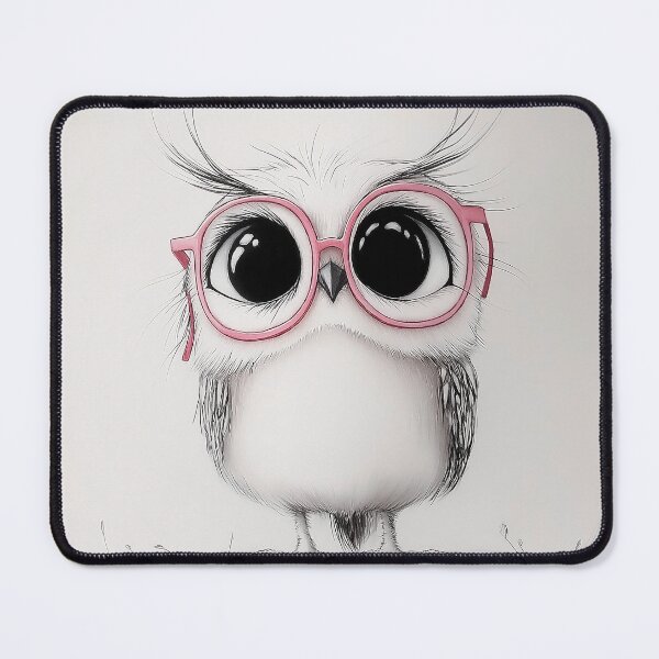 Item preview, Cute baby owl with pink glasses designed and sold by celiacreatec.