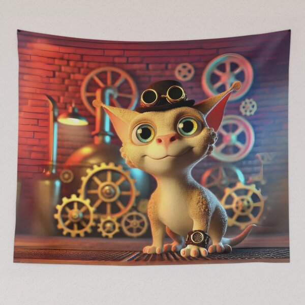 Item preview, Steampunk Corn Rex Cat Art designed and sold by Sillytoe.