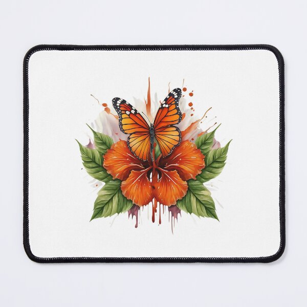 Item preview, Leafwing butterfly on an orange hibiscus flower designed and sold by Ann Miu Deluxe.