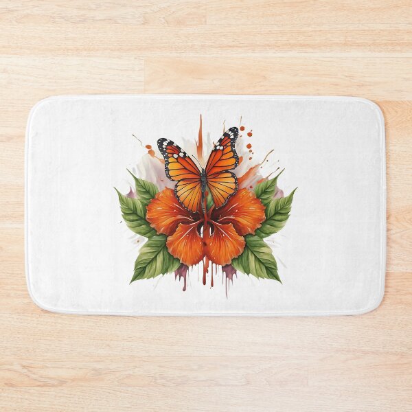 Item preview, Leafwing butterfly on an orange hibiscus flower designed and sold by Ann Miu Deluxe.
