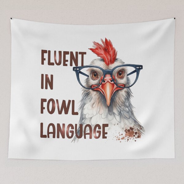 Item preview, Fluent in Fowl Language – Funny Chicken Pun Design designed and sold by Aredbox.