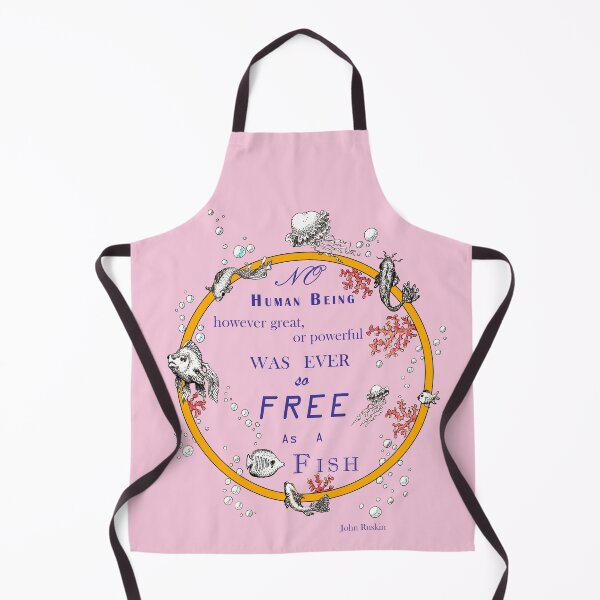 Item preview, Inspirational quote from a Victorian philosopher on freedom and fish. Orange and pink design. designed and sold by Lucy Dreams.