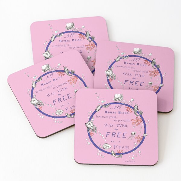 Item preview, Inspirational quote from a Victorian philosopher on freedom and fish. Purple and pink design. designed and sold by Lucy Dreams.