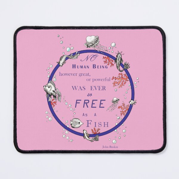 Item preview, Inspirational quote from a Victorian philosopher on freedom and fish. Purple and pink design. designed and sold by Lucy Dreams.