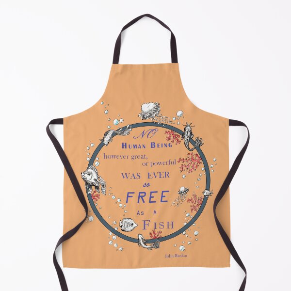 Item preview, Inspirational quote from a Victorian philosopher on freedom and fish. Salmon, purple and grey design. designed and sold by Lucy Dreams.