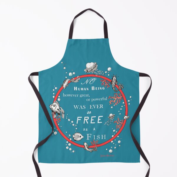 Item preview, Inspirational quote from a Victorian philosopher on freedom and fish. Blue, red and white design. designed and sold by Lucy Dreams.