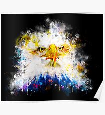 gxp bald eagle splatter watercolor Poster