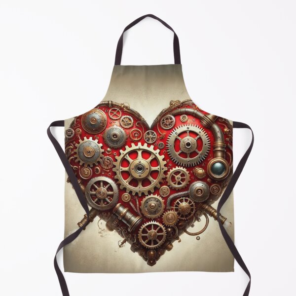Aperçu de l'œuvre Coeur Steampunk avec engrenages complexes créée et vendue par Sillytoe.