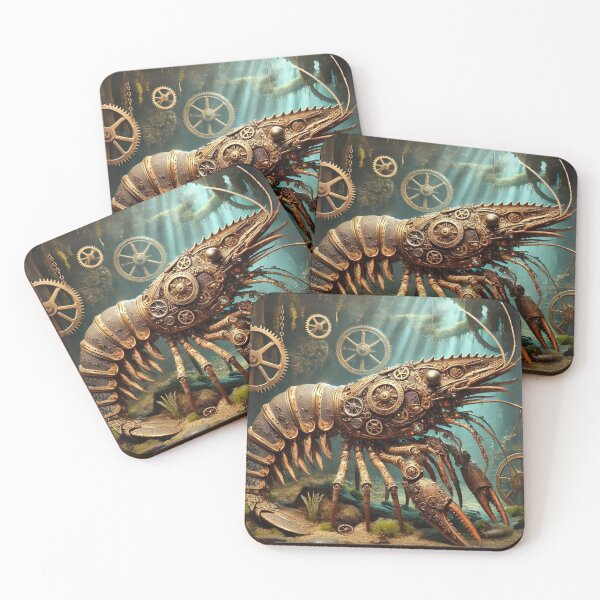 Item preview, Steampunk Dinosaur Shrimp with Intricate Gears designed and sold by Sillytoe.