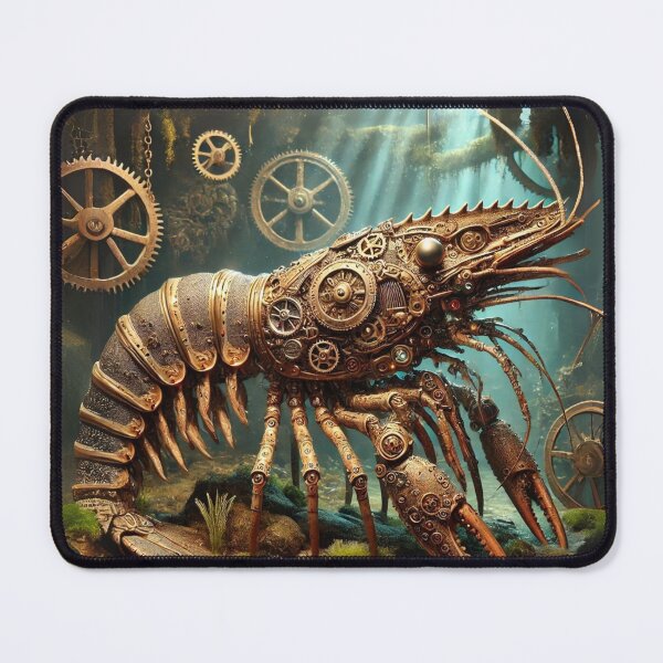 Item preview, Steampunk Dinosaur Shrimp with Intricate Gears designed and sold by Sillytoe.