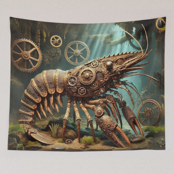 Item preview, Steampunk Dinosaur Shrimp with Intricate Gears designed and sold by Sillytoe.
