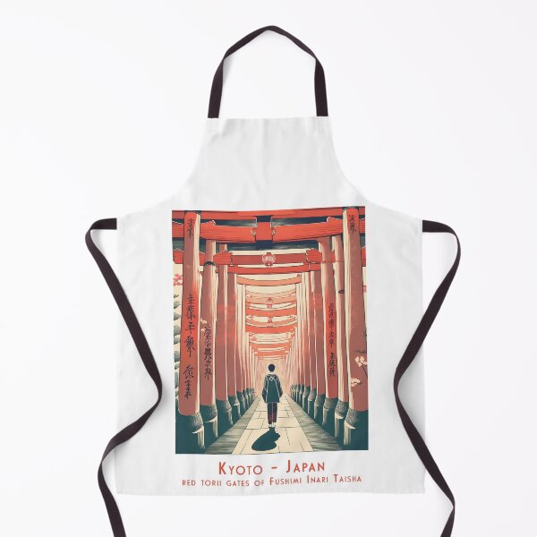 Item preview, Retro Vintage Travel Poster Kyoto Japan – Red Torii Gates of Fushimi Inari Taisha designed and sold by pod24.