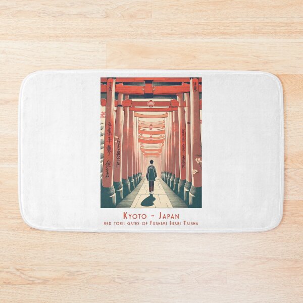 Item preview, Retro Vintage Travel Poster Kyoto Japan – Red Torii Gates of Fushimi Inari Taisha designed and sold by pod24.