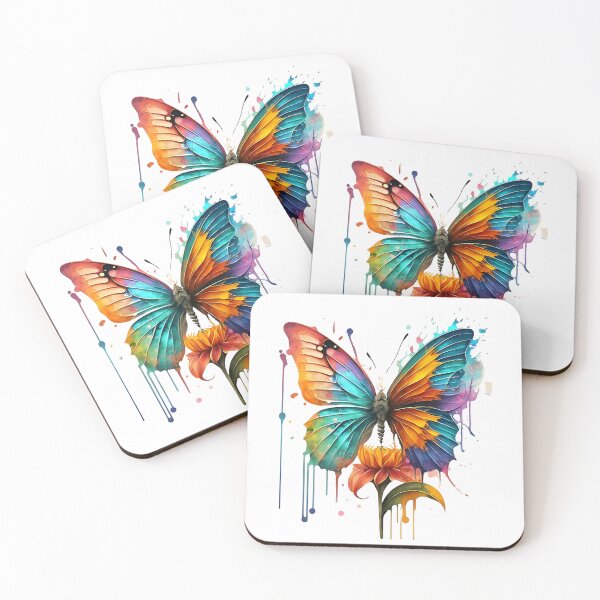 Item preview, Fantasy rainbow butterfly watercolor splash designed and sold by Ann Miu Deluxe.