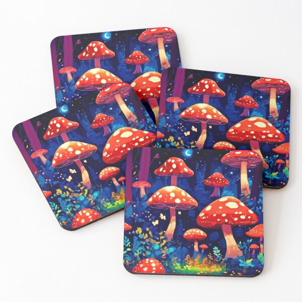 Item preview, Vibrant Magic Mushroom Forest Art designed and sold by Health And Fitness Posts e-Store.