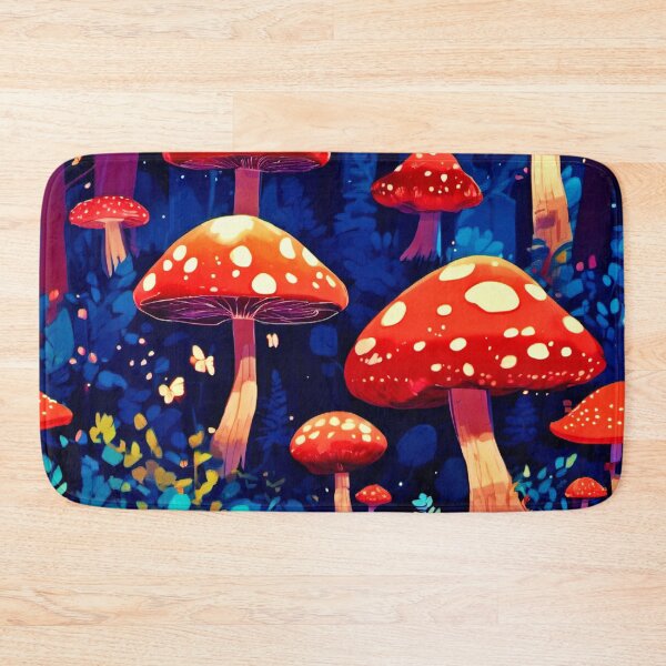 Item preview, Vibrant Magic Mushroom Forest Art designed and sold by Health And Fitness Posts e-Store.