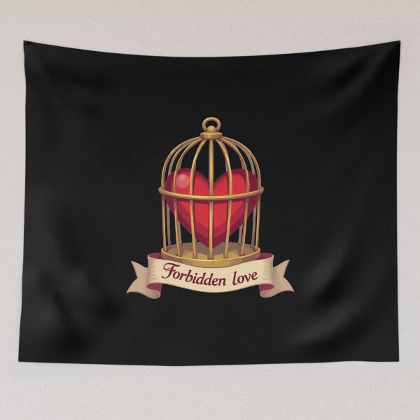 Item preview, Forbidden love, book trope illustration, heart in a cage designed and sold by ChaosEdits.