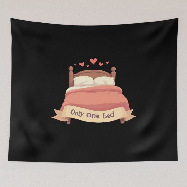 Item preview, Only one bed, book trope illustration, bootok funny designed and sold by ChaosEdits.