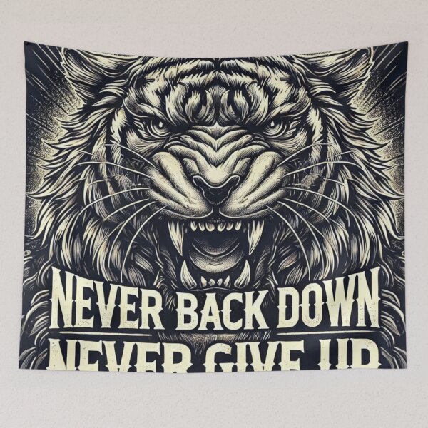 Item preview, Fierce Tiger - "Never Back Down, Never Give Up" Motivational Design designed and sold by Adellisa.