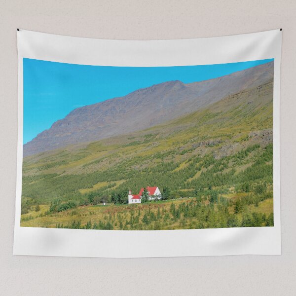 Item preview, Red-Roofed Church and Farmhouse in Iceland designed and sold by Catherine Sherman.