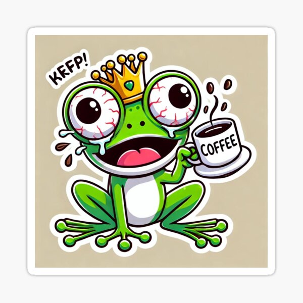 Item preview, Frog drinking coffee designed and sold by Seby..