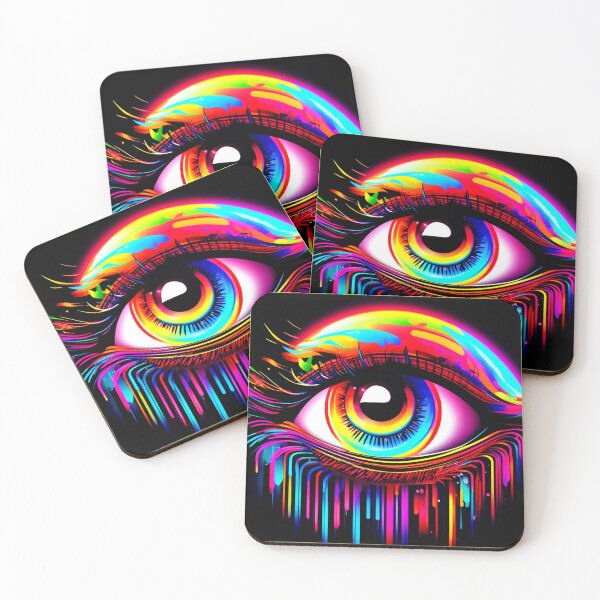 Item preview, Vivid Neon Eye with Melting Colors designed and sold by Health And Fitness Posts e-Store.