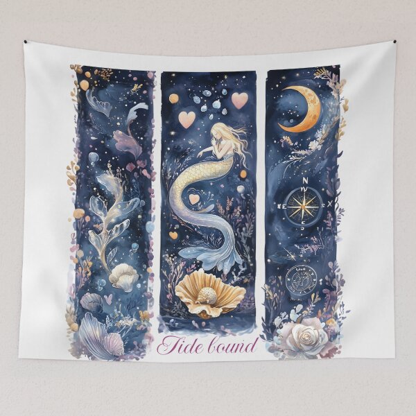 Item preview, Tide Bound - Watercolor Mermaid Valentine’s Day Nautical Banner Set designed and sold by AnnDesignStudio.