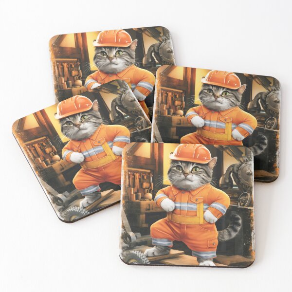 Item preview, Engineer cat. designed and sold by MyHappyArtShop.