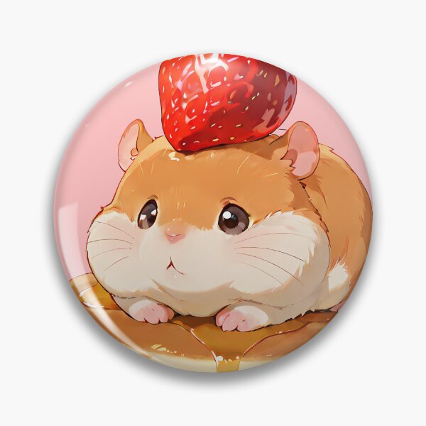 Item preview, Hamster with Strawberry Pancakes designed and sold by DistantIsland.