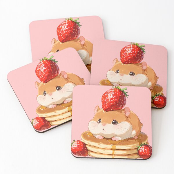 Item preview, Hamster with Strawberry Pancakes designed and sold by DistantIsland.