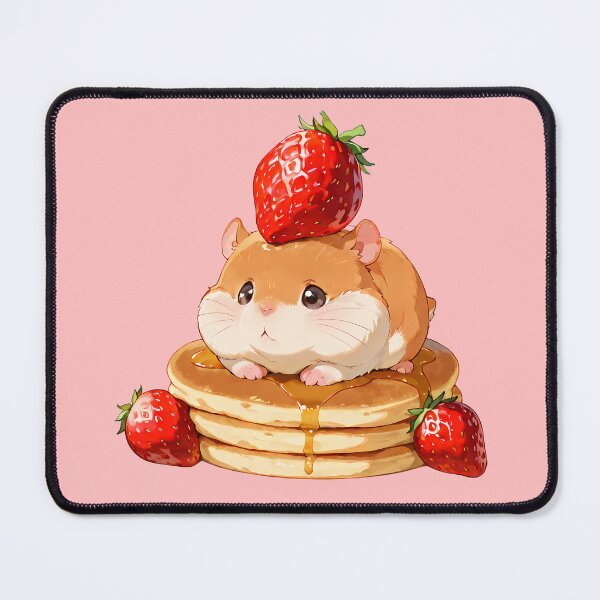 Item preview, Hamster with Strawberry Pancakes designed and sold by DistantIsland.
