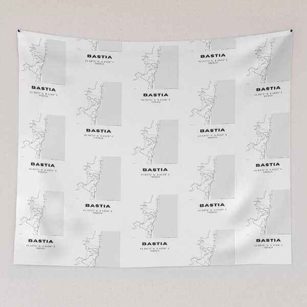 Item preview, Minimalist Bastia Map Art - France City Coordinates Design designed and sold by RM-Journey.
