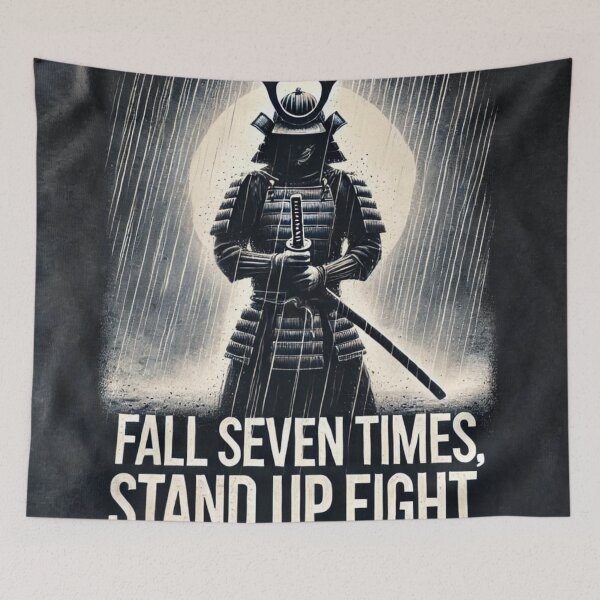 Item preview, Samurai Spirit - "Fall Seven Times, Stand Up Eight" Motivational Design designed and sold by Adellisa.